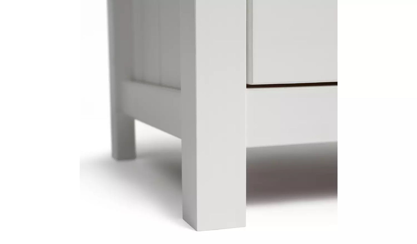 Assembled Scandinavia 3 Drawer Bedside Table - White